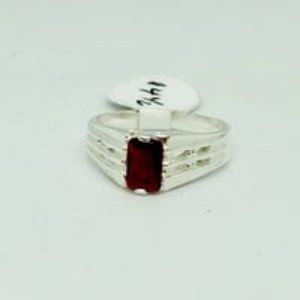 Real .925 Sterling Silver Red Ring